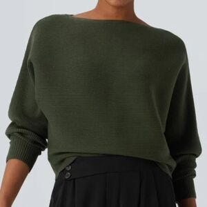 HALARA Forest Green Women's Crew Neck Sweater
